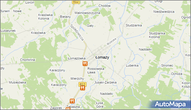 mapa Łomazy, Łomazy na mapie Targeo