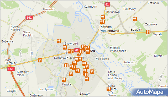 mapa Łomży, Łomża na mapie Targeo
