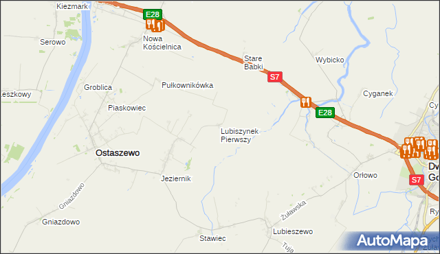 mapa Lubiszynek Pierwszy, Lubiszynek Pierwszy na mapie Targeo