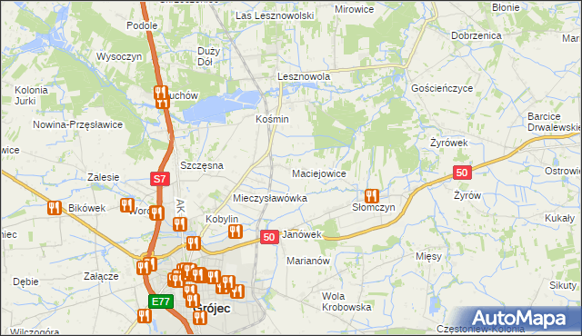 mapa Maciejowice gmina Grójec, Maciejowice gmina Grójec na mapie Targeo
