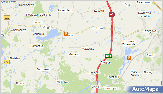 mapa Małżewko, Małżewko na mapie Targeo