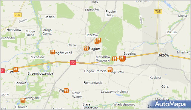 mapa Marianów Rogowski, Marianów Rogowski na mapie Targeo