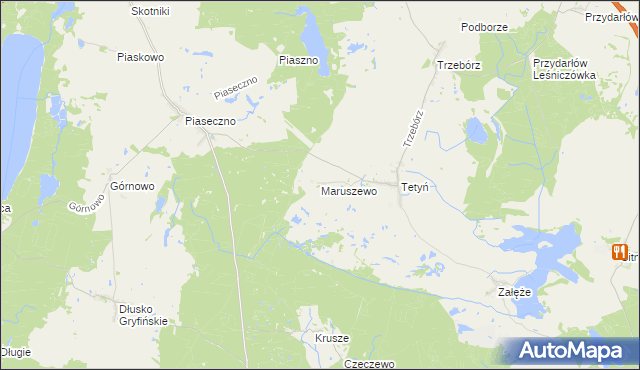 mapa Maruszewo gmina Kozielice, Maruszewo gmina Kozielice na mapie Targeo