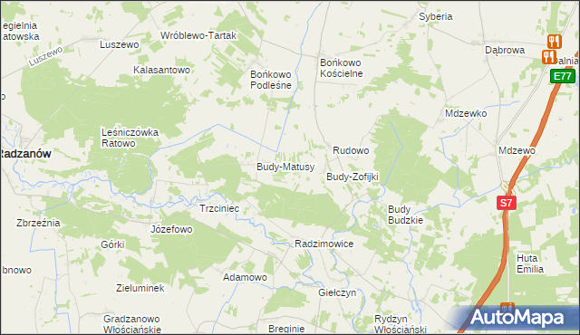 mapa Marysinek gmina Strzegowo, Marysinek gmina Strzegowo na mapie Targeo