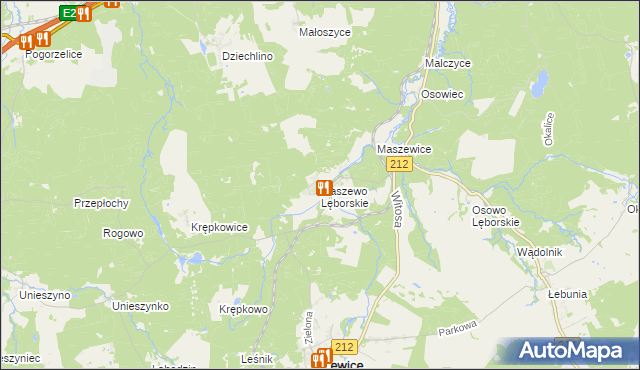 mapa Maszewo Lęborskie, Maszewo Lęborskie na mapie Targeo