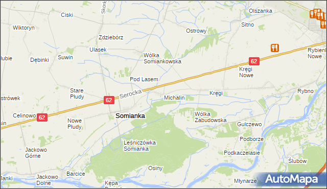 mapa Michalin gmina Somianka, Michalin gmina Somianka na mapie Targeo