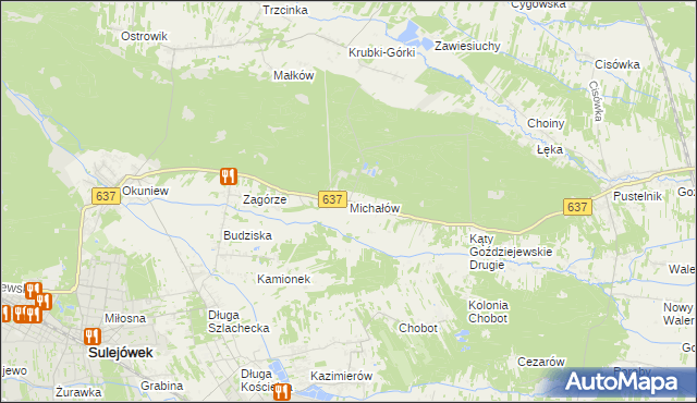 mapa Michałów gmina Halinów, Michałów gmina Halinów na mapie Targeo
