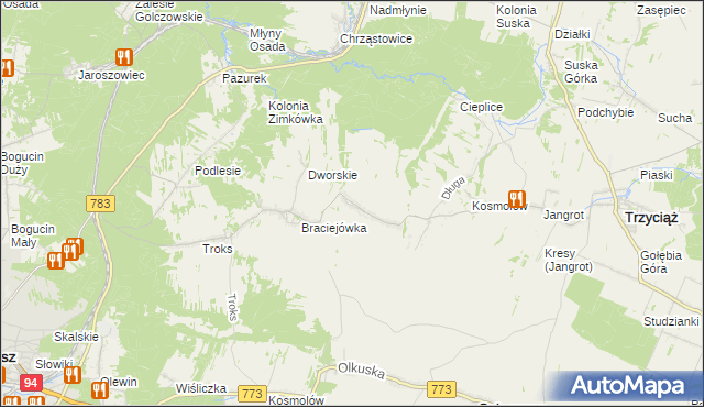 mapa Michałówka gmina Trzyciąż, Michałówka gmina Trzyciąż na mapie Targeo