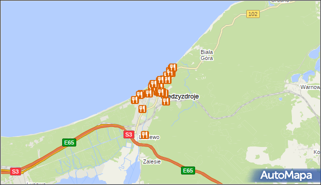 mapa Międzyzdroje, Międzyzdroje na mapie Targeo