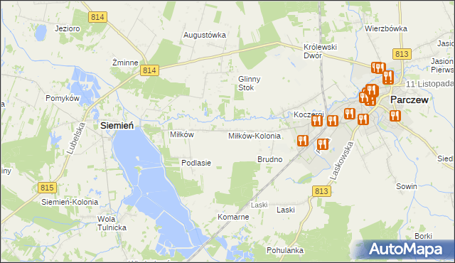 mapa Miłków-Kolonia, Miłków-Kolonia na mapie Targeo