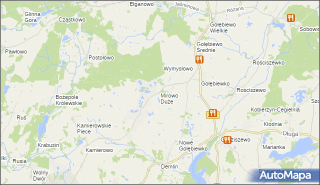 mapa Mirowo Duże, Mirowo Duże na mapie Targeo