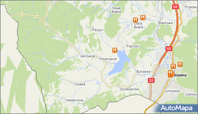 mapa Miszkowice, Miszkowice na mapie Targeo