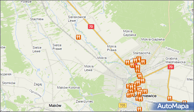 mapa Mokra gmina Skierniewice, Mokra gmina Skierniewice na mapie Targeo