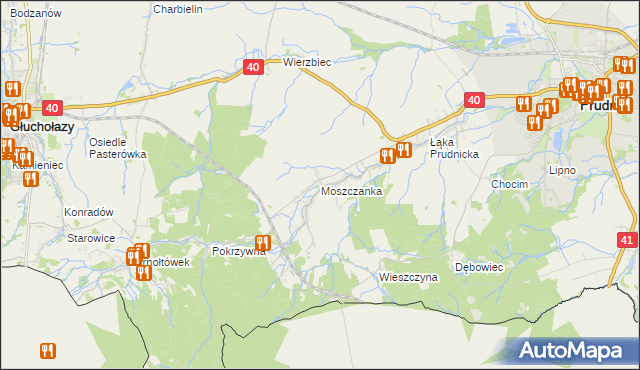 mapa Moszczanka gmina Prudnik, Moszczanka gmina Prudnik na mapie Targeo