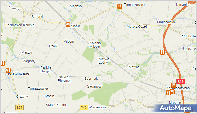 mapa Motycz Leśny, Motycz Leśny na mapie Targeo