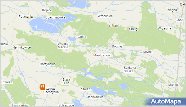 mapa Możdżanów, Możdżanów na mapie Targeo