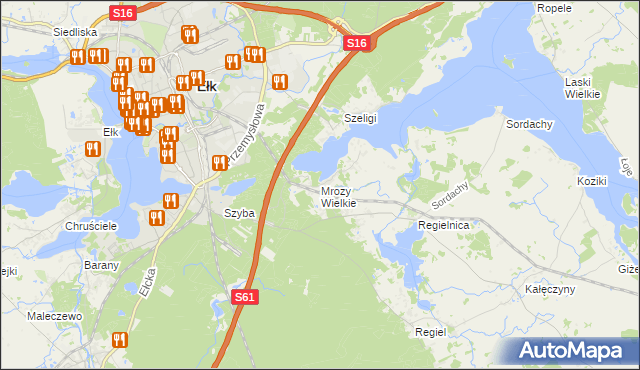 mapa Mrozy Wielkie, Mrozy Wielkie na mapie Targeo