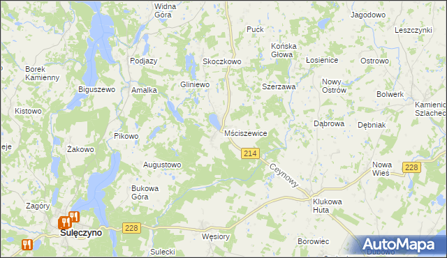 mapa Mściszewice, Mściszewice na mapie Targeo