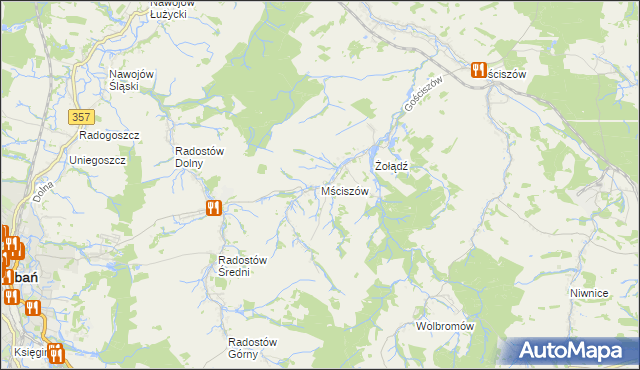 mapa Mściszów, Mściszów na mapie Targeo