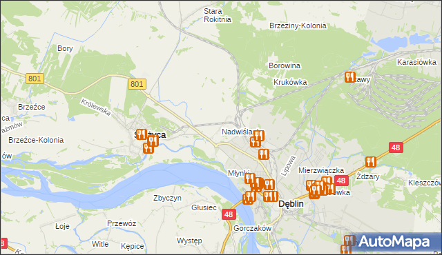 mapa Nadwiślanka, Nadwiślanka na mapie Targeo