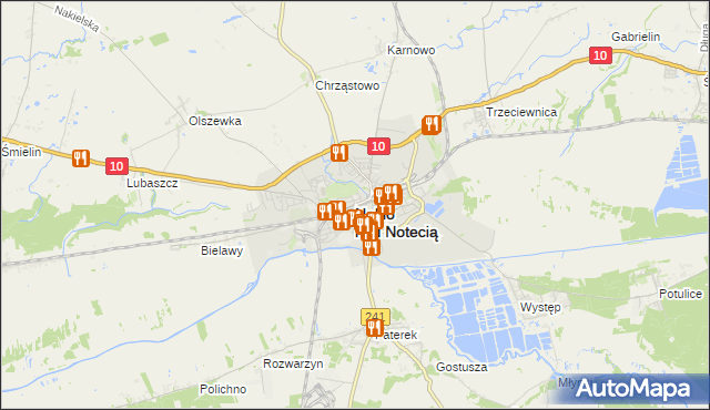 mapa Nakło nad Notecią, Nakło nad Notecią na mapie Targeo