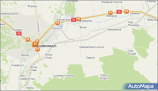 mapa Niedzieliska-Kolonia, Niedzieliska-Kolonia na mapie Targeo