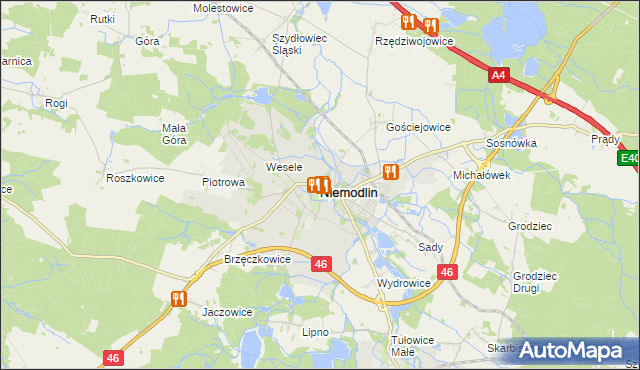 mapa Niemodlin, Niemodlin na mapie Targeo