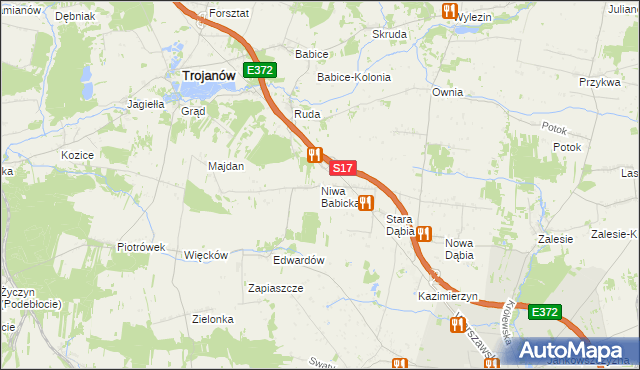 mapa Niwa Babicka, Niwa Babicka na mapie Targeo