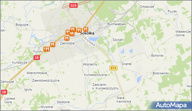 mapa Nowa Kamionka gmina Sokółka, Nowa Kamionka gmina Sokółka na mapie Targeo