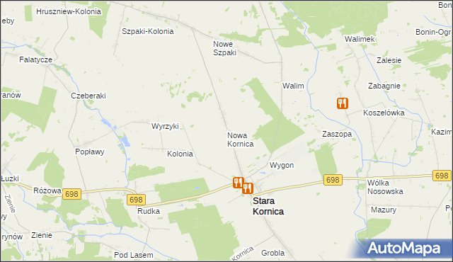 mapa Nowa Kornica, Nowa Kornica na mapie Targeo