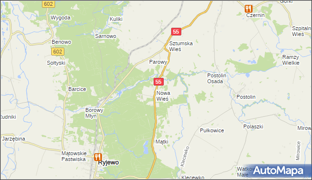 mapa Nowa Wieś gmina Sztum, Nowa Wieś gmina Sztum na mapie Targeo