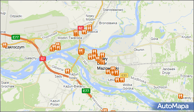 mapa Nowy Dwór Mazowiecki, Nowy Dwór Mazowiecki na mapie Targeo