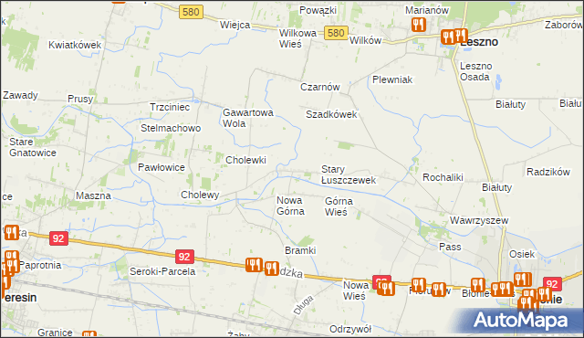 mapa Nowy Łuszczewek, Nowy Łuszczewek na mapie Targeo