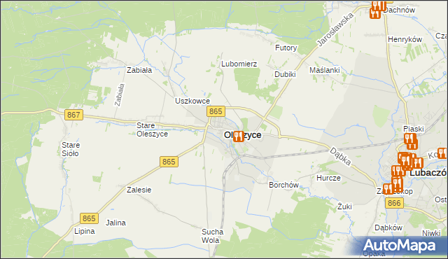 mapa Oleszyce, Oleszyce na mapie Targeo