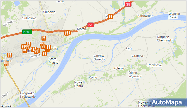 mapa Ostrów Świecki, Ostrów Świecki na mapie Targeo