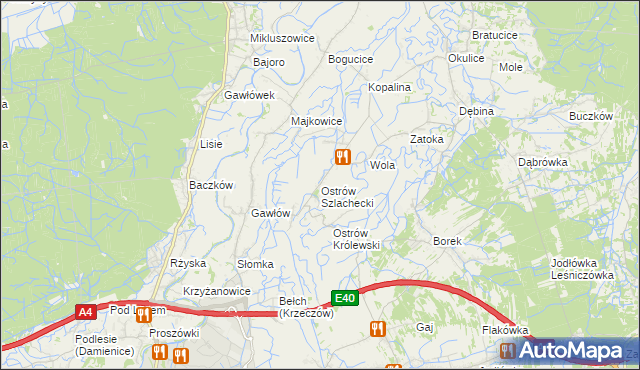 mapa Ostrów Szlachecki, Ostrów Szlachecki na mapie Targeo