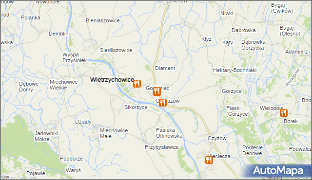 mapa Otfinów, Otfinów na mapie Targeo