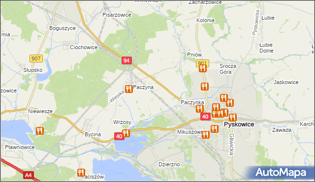 mapa Paczynka Osada, Paczynka Osada na mapie Targeo