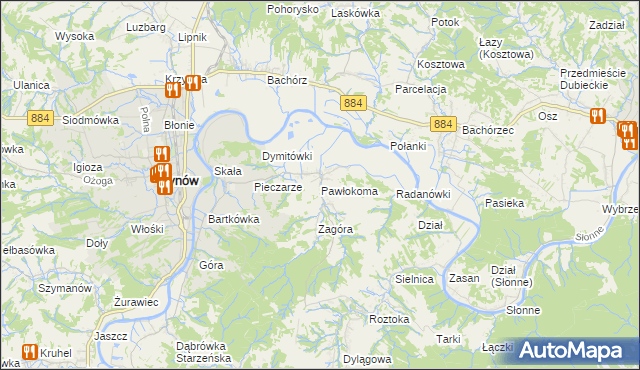 mapa Pawłokoma, Pawłokoma na mapie Targeo