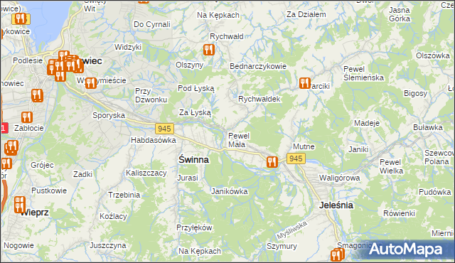 mapa Pewel Mała, Pewel Mała na mapie Targeo