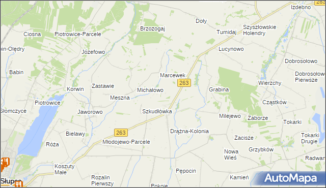 mapa Pieńki gmina Ostrowite, Pieńki gmina Ostrowite na mapie Targeo