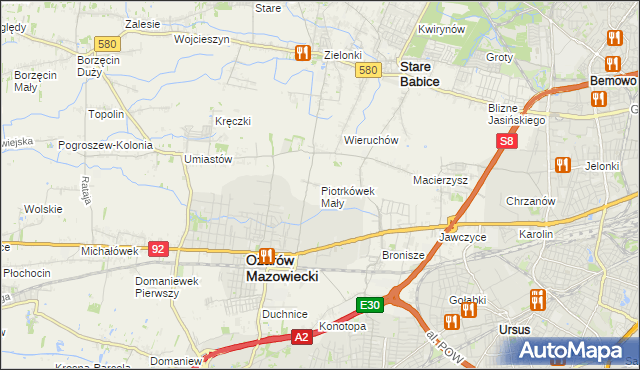 mapa Piotrkówek Mały, Piotrkówek Mały na mapie Targeo