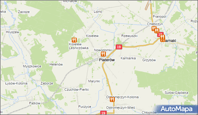mapa Platerów, Platerów na mapie Targeo