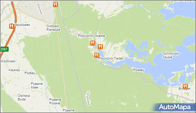 mapa Płociczno-Tartak, Płociczno-Tartak na mapie Targeo