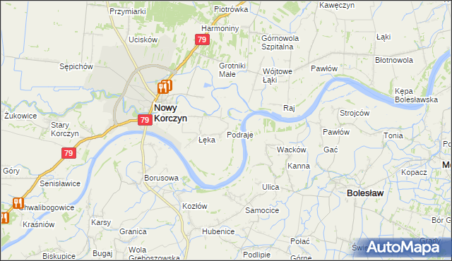 mapa Podraje, Podraje na mapie Targeo