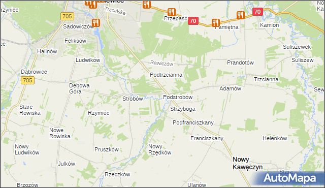 mapa Podstrobów, Podstrobów na mapie Targeo