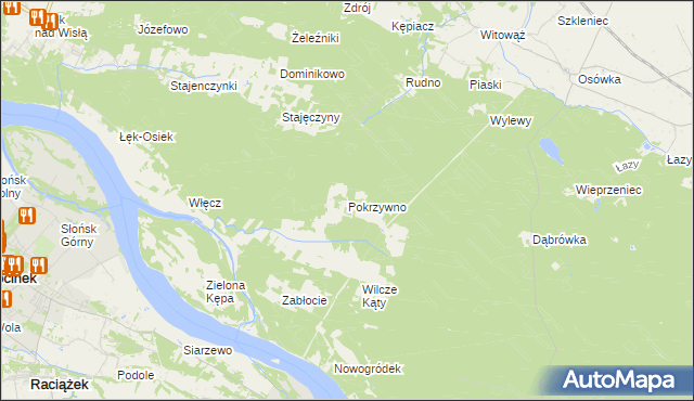 mapa Pokrzywno gmina Czernikowo, Pokrzywno gmina Czernikowo na mapie Targeo
