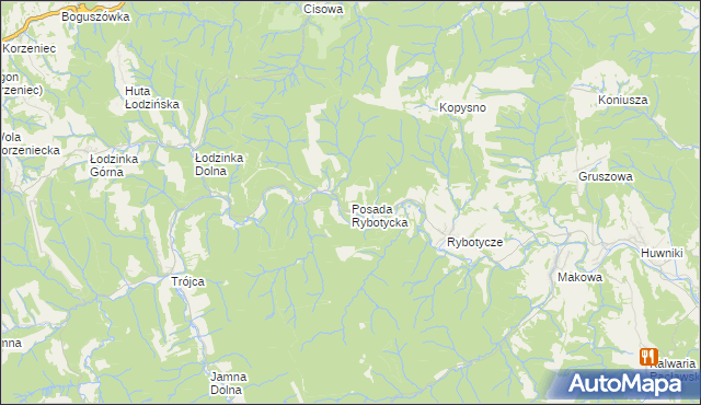 mapa Posada Rybotycka, Posada Rybotycka na mapie Targeo