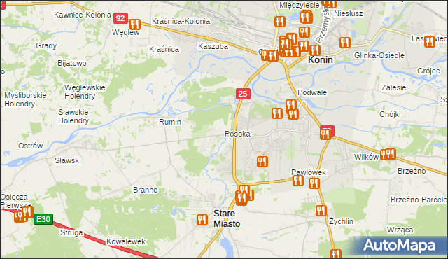 mapa Posoka gmina Stare Miasto, Posoka gmina Stare Miasto na mapie Targeo