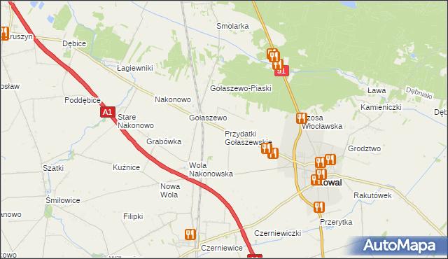 mapa Przydatki Gołaszewskie, Przydatki Gołaszewskie na mapie Targeo